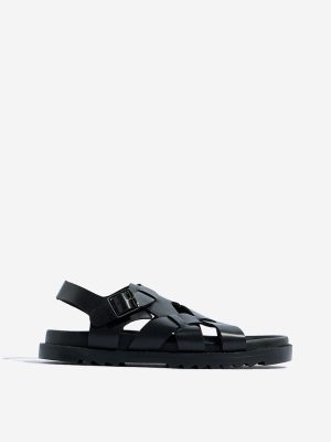 SOLEPLAY Black Fisherman Leather Sandals
