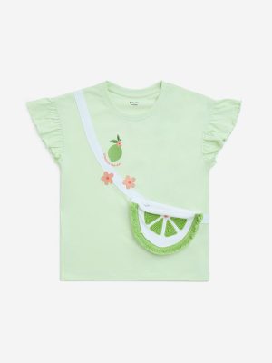 HOP Kids Lime Pouch-Detailed Cotton Top