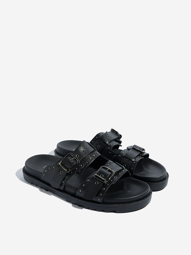 SOLEPLAY Black Stud-Detailed Sandals - Image 3