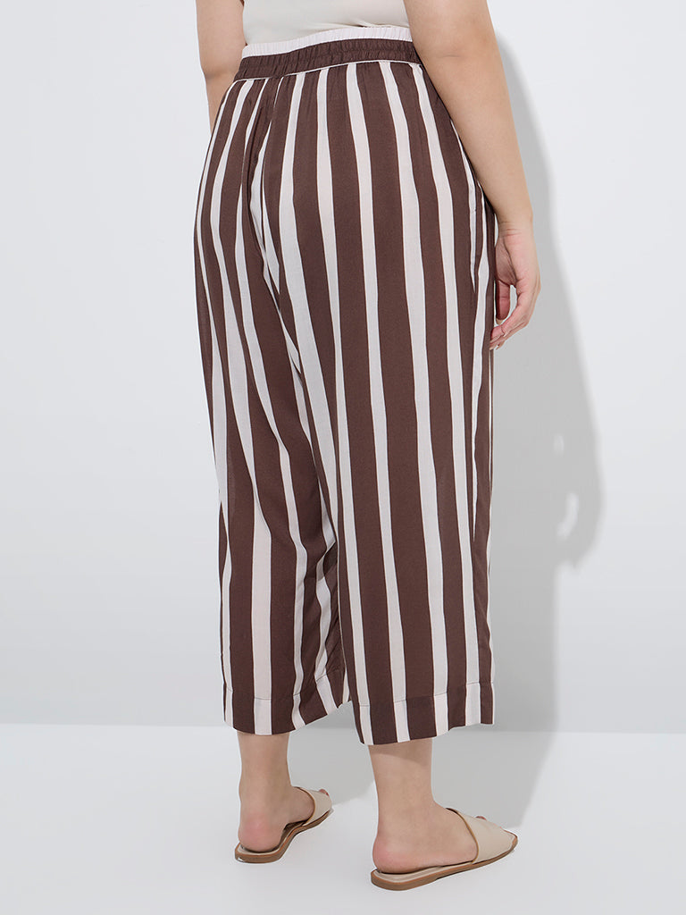 Diza Brown Striped Ethnic Pants - Image 4