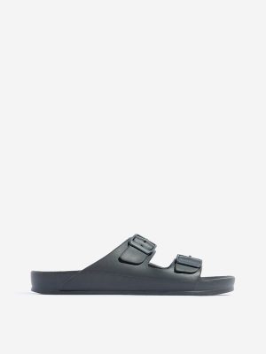 SOLEPLAY Grey Dual Strap Slip-On Sandals