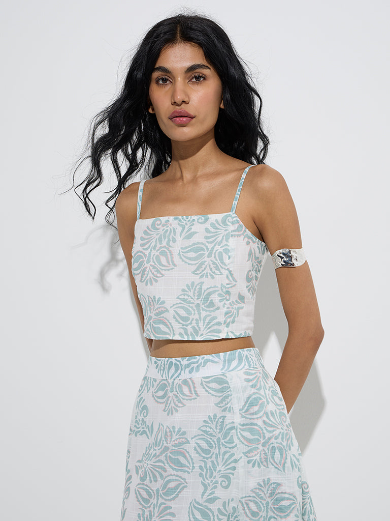 Bombay Paisley Sage Botanical Printed Cotton Top - Image 2