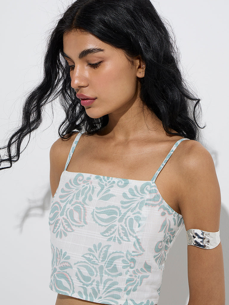 Bombay Paisley Sage Botanical Printed Cotton Top - Image 3