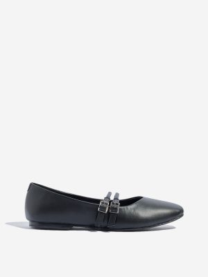 LUNA BLU Black Dual-Strap Mary Jane Shoes