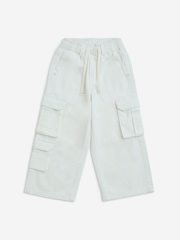 HOP Kids Off-White Straight-Fit High-Rise Jeans