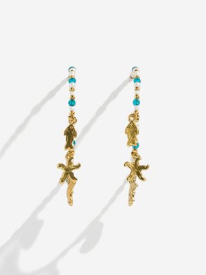 Westside Accessories Multicolour Sea Charm Half-Hoop Earrings