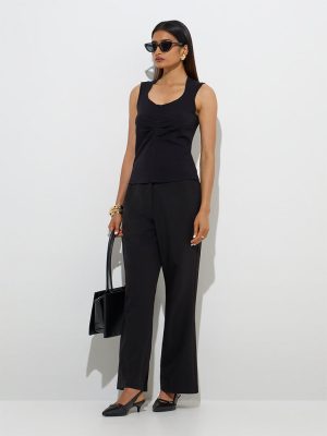 Wardrobe Black Ruched Top