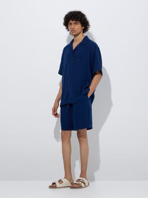ETA Indigo Relaxed-Fit Cotton-Blend Shirt