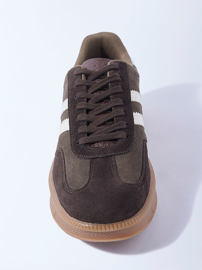 SOLEPLAY Dark Brown Striped Lace-Up Sneakers - Image 3