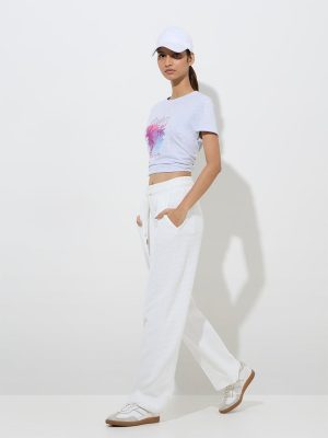 Studiofit Grey Printed Cotton T-Shirt