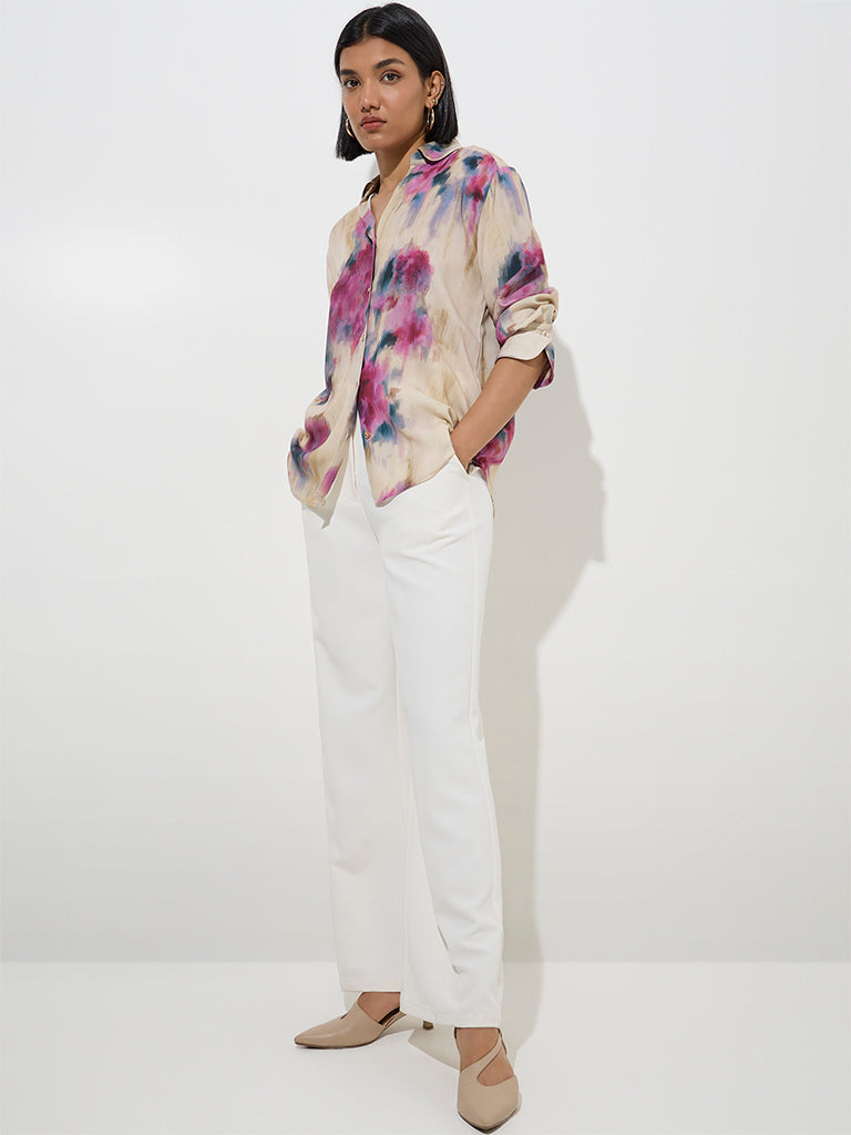 Wardrobe Multicolour Smudge Printed Shirt