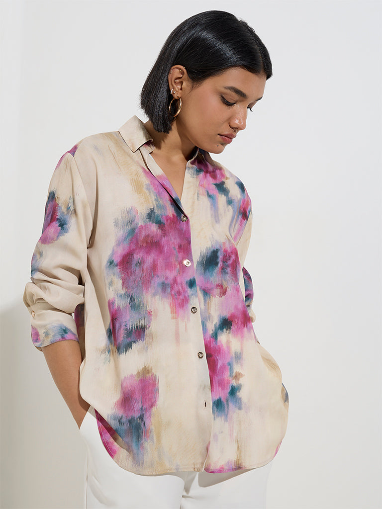 Wardrobe Multicolour Smudge Printed Shirt - Image 2