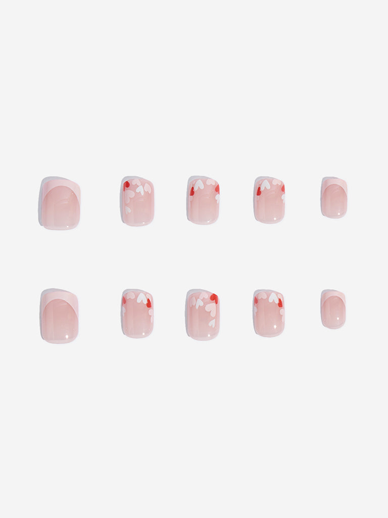 Studiowest Pink Hearts Manicure Press-On Nail Set