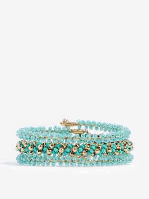 Westside Accessories Aqua Beaded Bracelet Set - Pack of 3