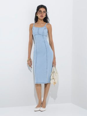 Nuon Light Blue Bodycon Denim Dress