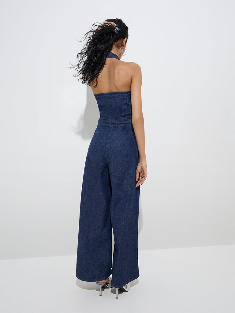 Nuon Dark Blue Denim Jumpsuit - Image 4
