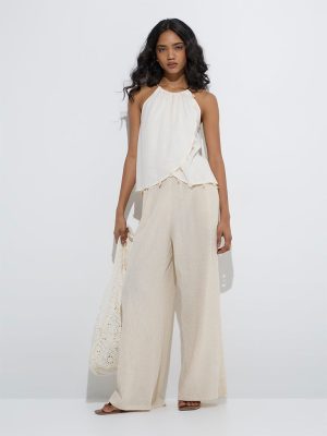 LOV Beige Seashell Design Top