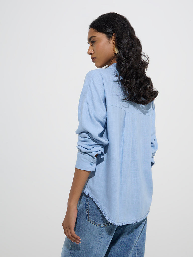 LOV Light Blue Solid Shirt - Image 4