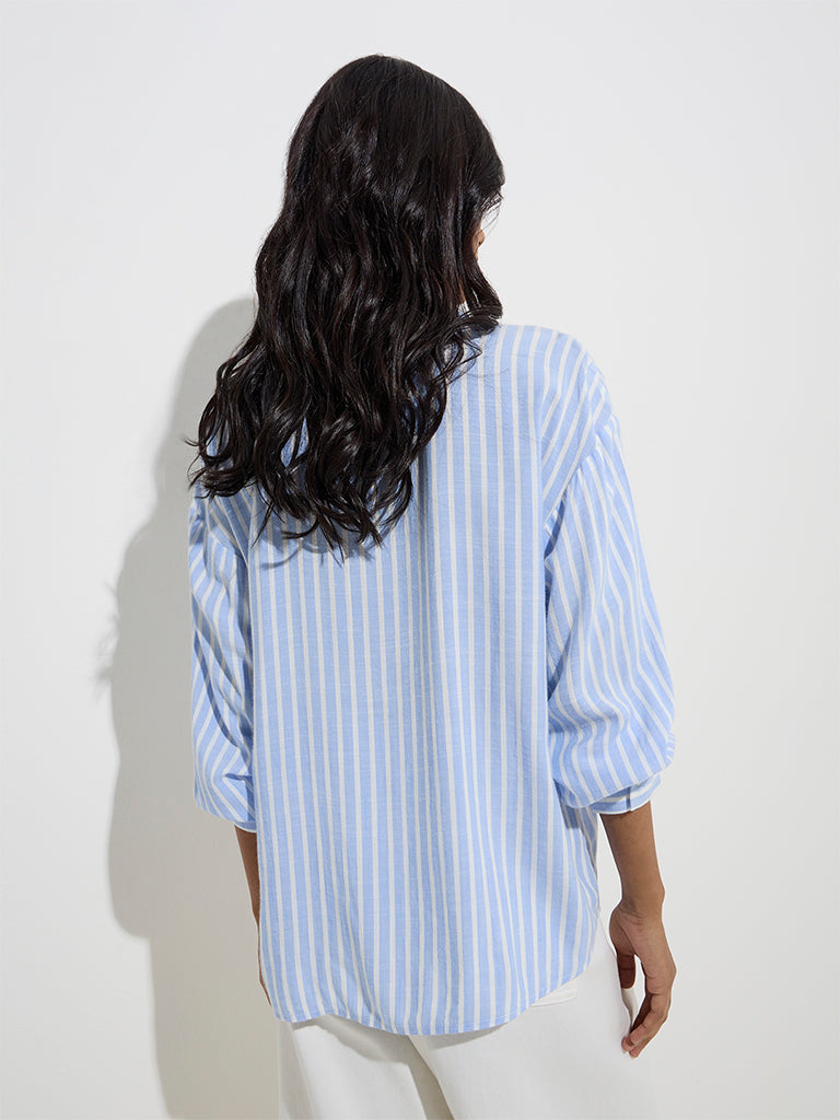 LOV Blue Stripe Printed Shirt - Image 5