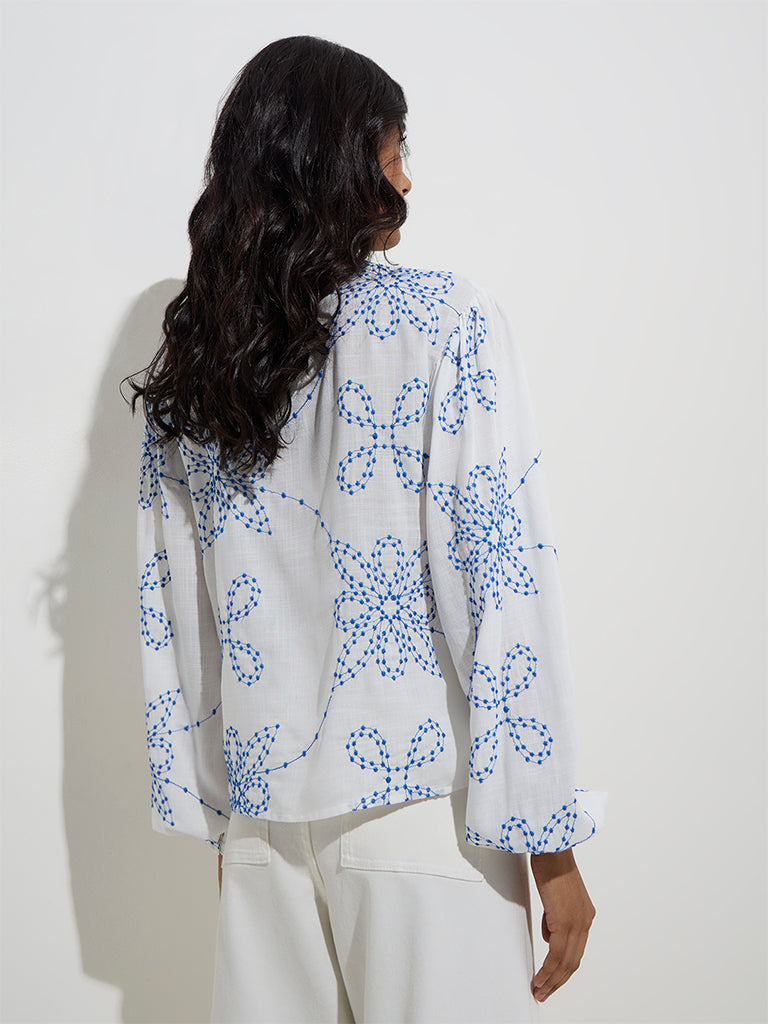 LOV White Floral Embroidered Top - Image 4