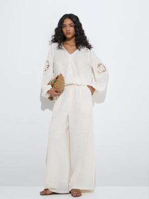 LOV Off-White High-Rise Trousers