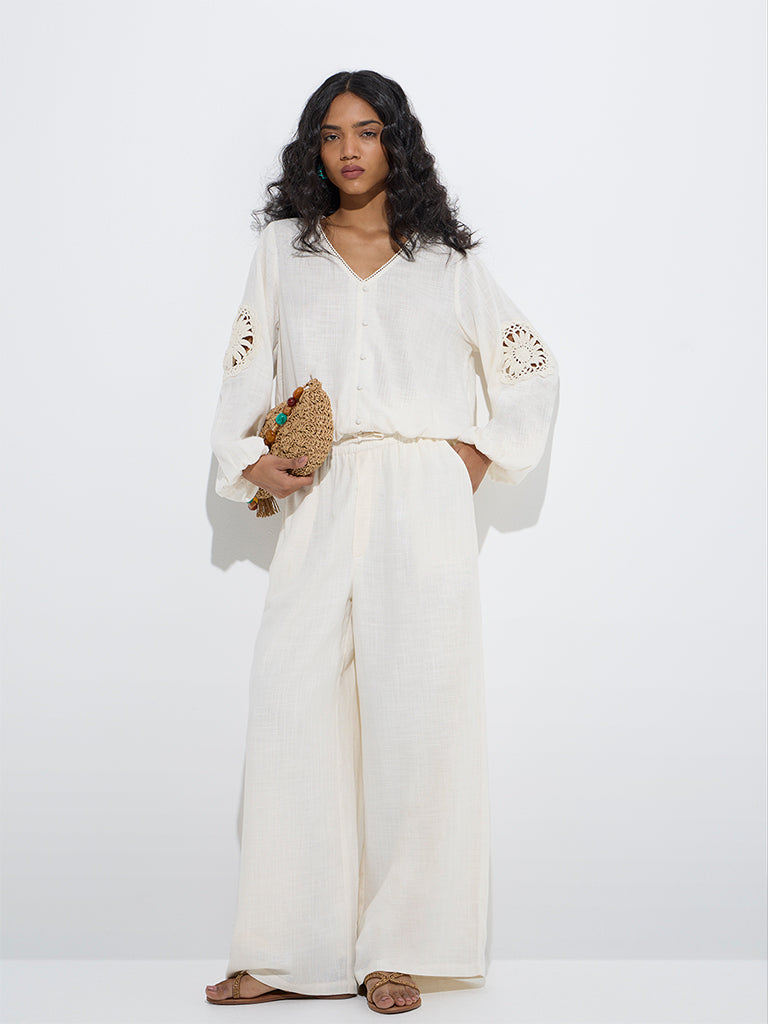 LOV Off-White High-Rise Trousers