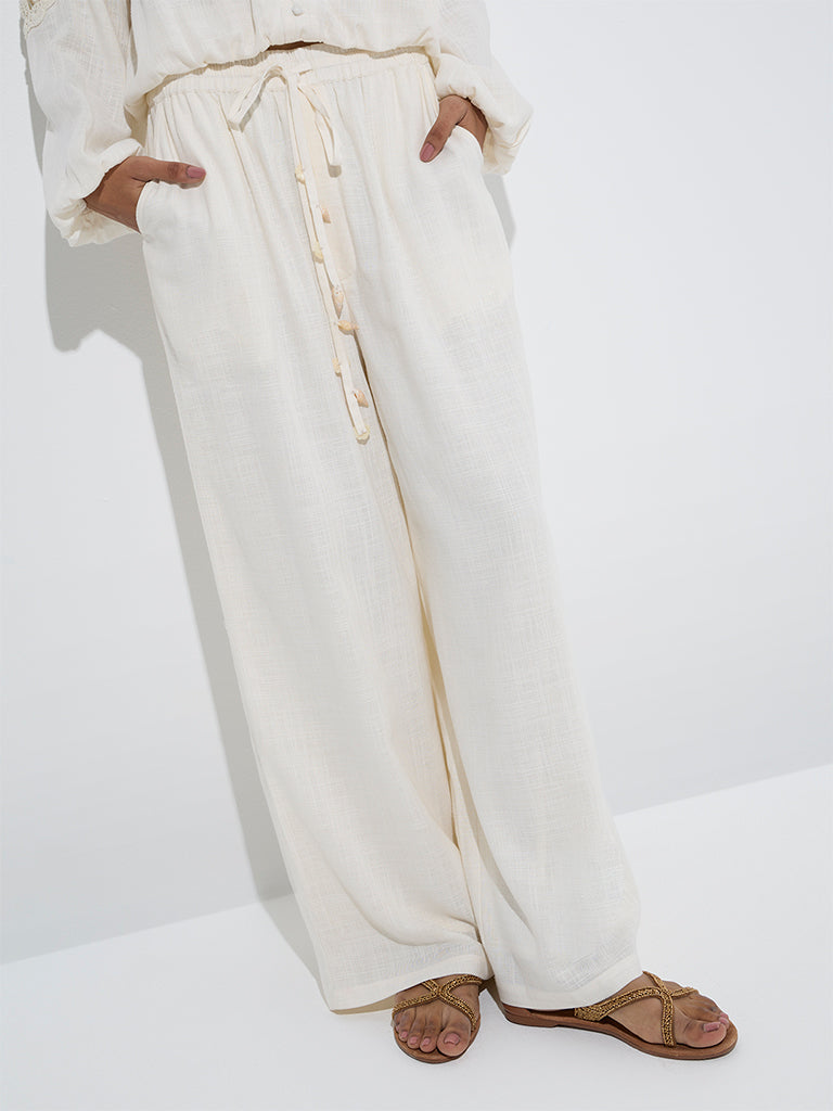 LOV Off-White High-Rise Trousers - Image 2