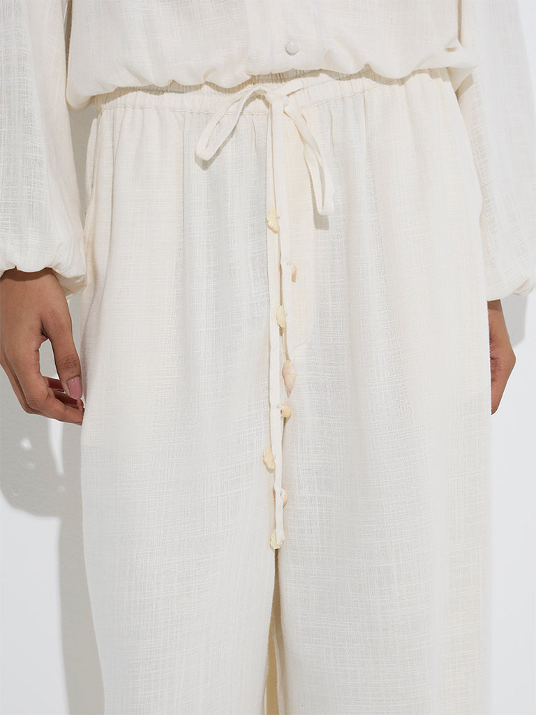 LOV Off-White High-Rise Trousers - Image 3