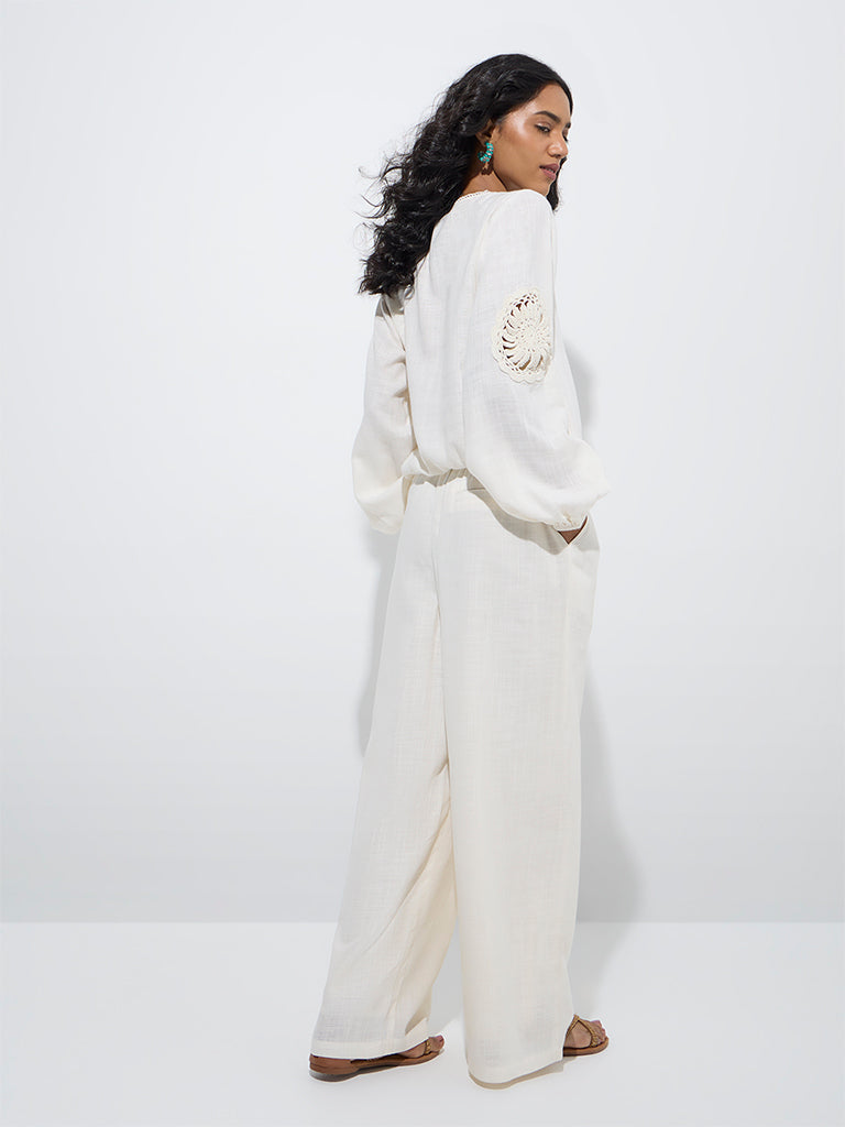 LOV Off-White High-Rise Trousers - Image 4