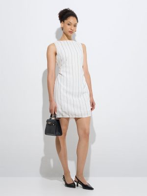 Wardrobe Ivory Striped Shift Dress