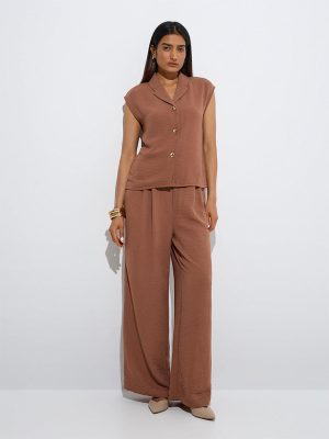 Wardrobe Brown Crinkle-Textured Jacket