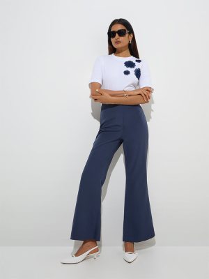 Wardrobe White Floral Detailed Cotton T-Shirt