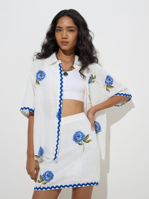 LOV White Floral Pattern Shirt