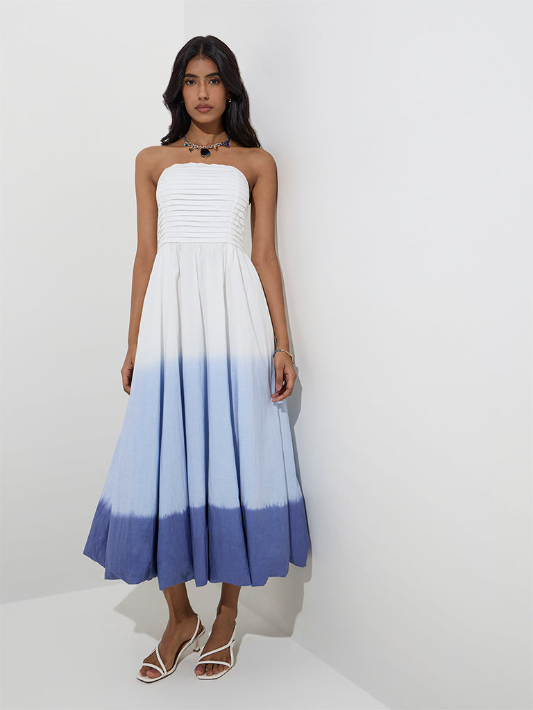 LOV White Ombre-Design A-Line Dress - Image 2