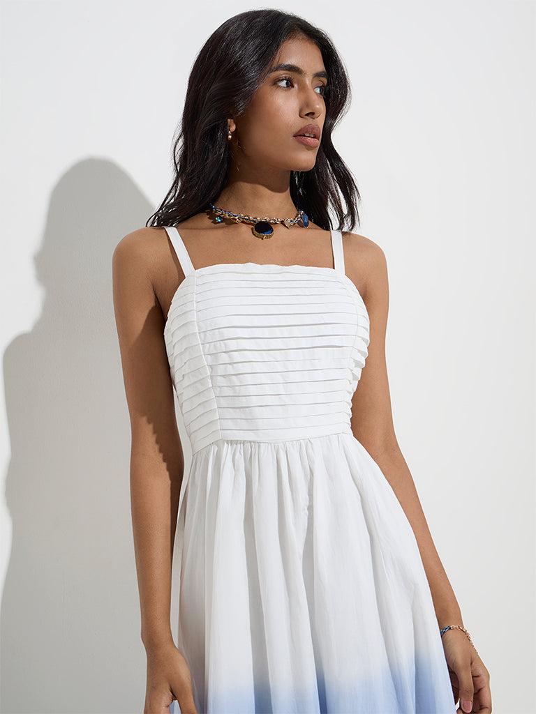 LOV White Ombre-Design A-Line Dress - Image 3