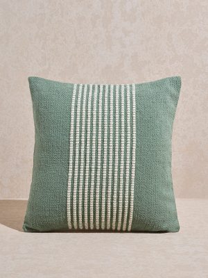 Westside Home Sage Stripe Printed Cushion Cover