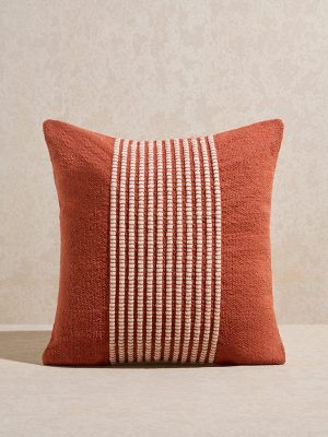 Westside Home Rust Stripe Printed Cushion Cover