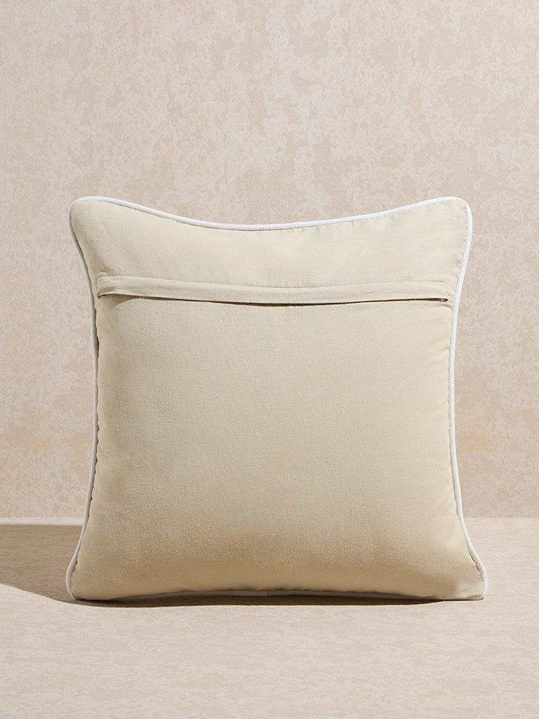 Westside Home Aqua Floral Applique Detailed Cushion Cover - Image 2