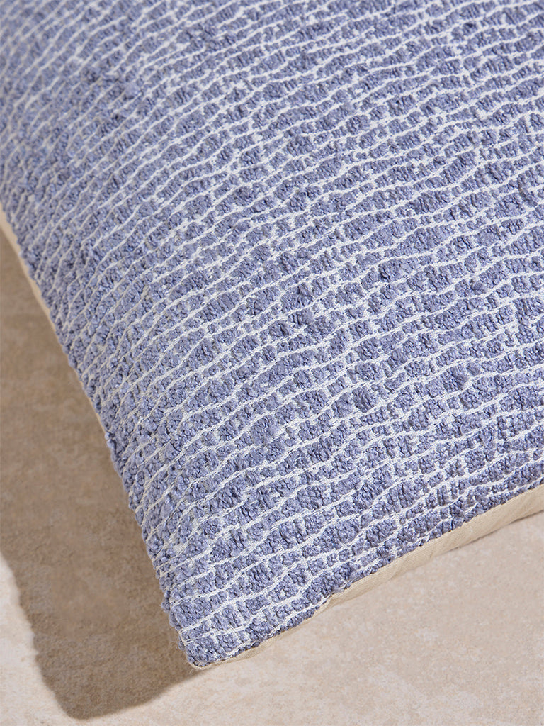 Westside Home Dusty Blue Jacquard Mini Cushion Cover - Image 3