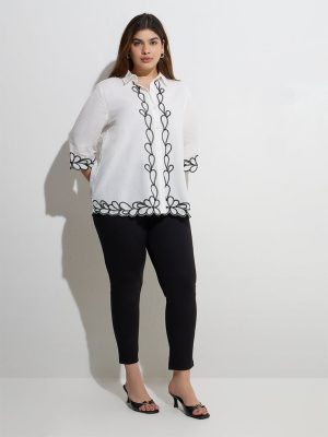 Gia White Embroidered Shirt