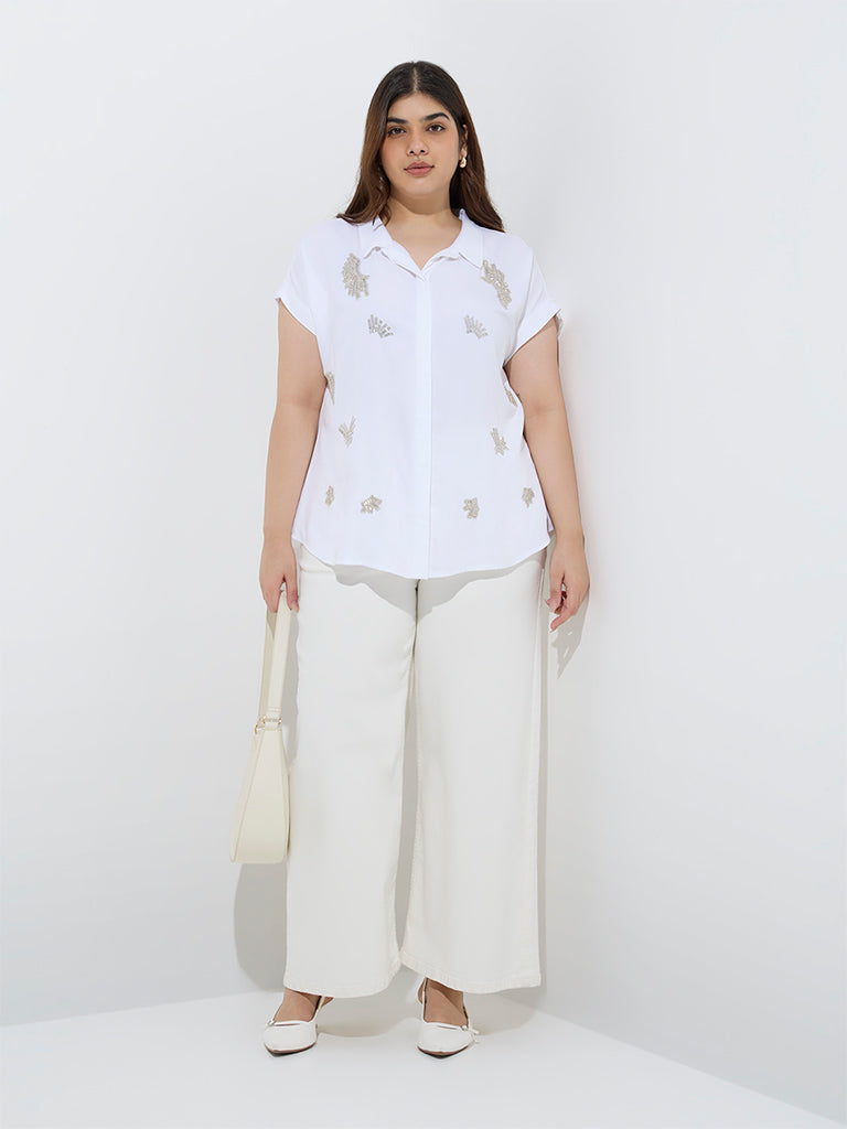 Gia White Embellished Shirt