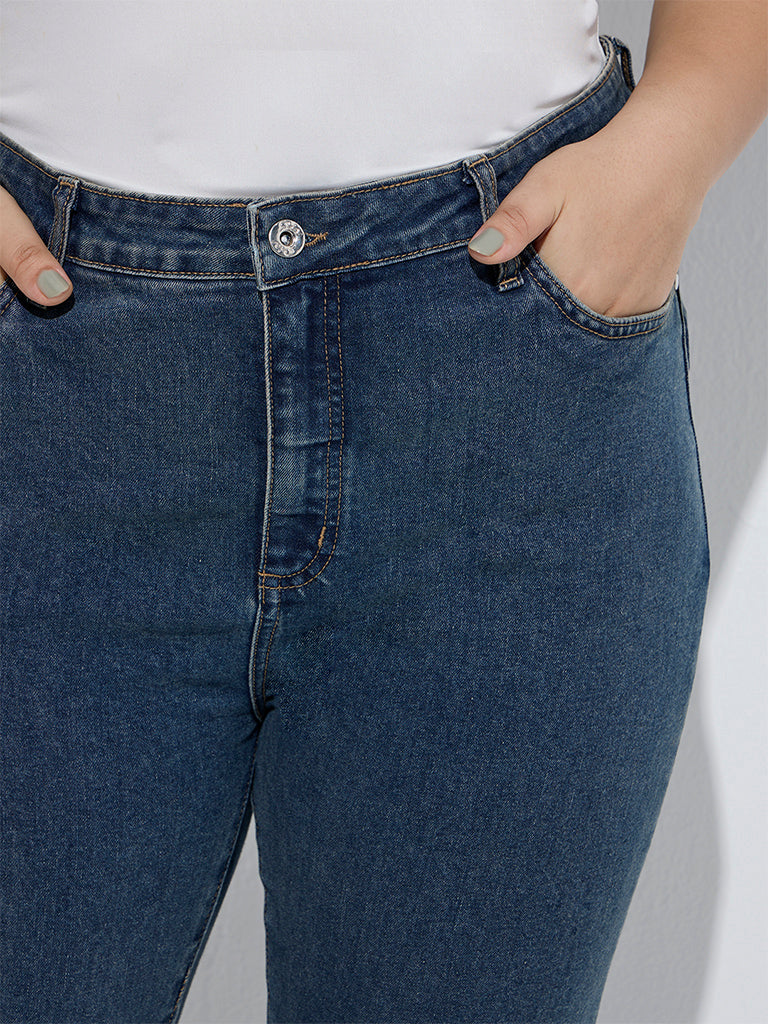 Gia Dark Blue Relaxed-Fit High-Rise Jeans - Image 3