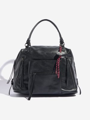 Westside Black Tassel-Detailed Tote Bag