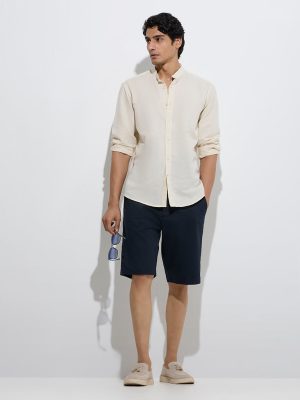 Ascot Light Yellow Relaxed-Fit Linen-Blend Shirt