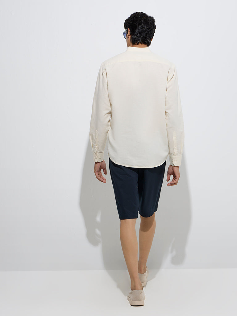 Ascot Light Yellow Relaxed-Fit Linen-Blend Shirt - Image 5