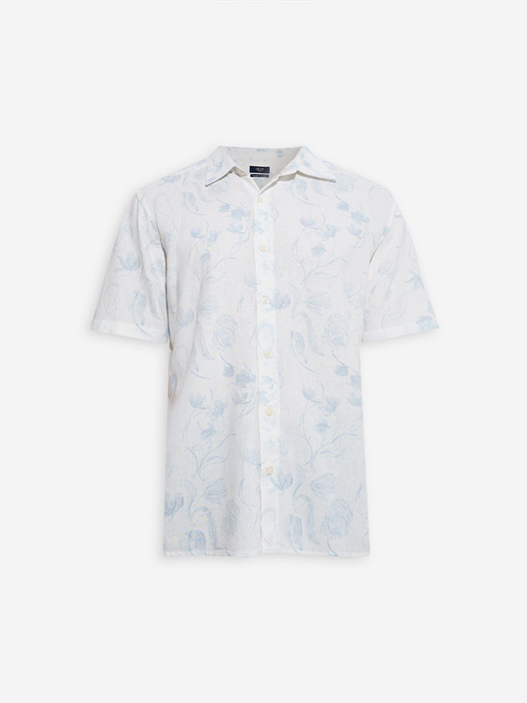 Ascot Off-White Floral Pattern Relaxed-Fit Shirt - Image 5