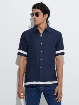 Ascot Navy Relaxed-Fit Shirt