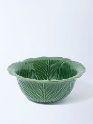 Westside Home Green Cabbage Leaf Design Bowl