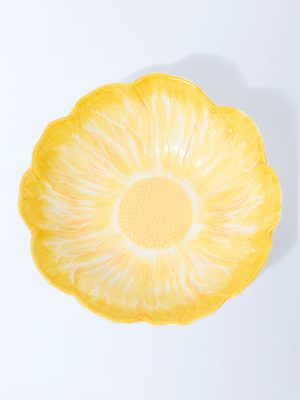 Westside Home Yellow Floral Design Bowl