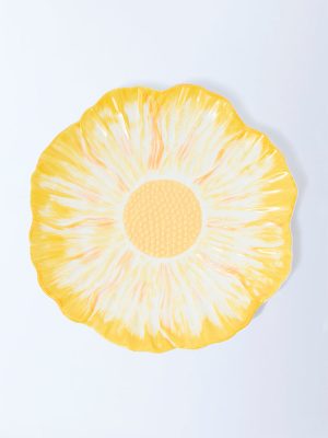 Westside Home Yellow Floral Detailed Side Plate